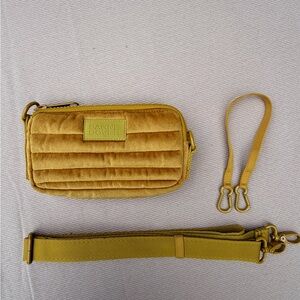 Dagne Dover Mini Micah Crossbody in Ochre Velvet Puff